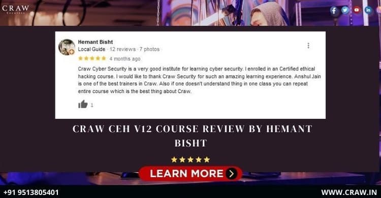 Craw CEH v12 Course Review by Hemant Bisht | EC-Council CEH...