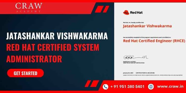 Jatashankar Vishwakarma becomes a Red Hat Certified Engineer...